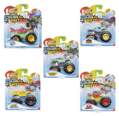 Produktbild von Hot Wheels Monster Trucks Farbwechsel 1:64, 1 Spielzeugtruck für Kinder, Monstertruck, 3 Jahr(e), Kunststoff, Metall, Mehrfarbig
