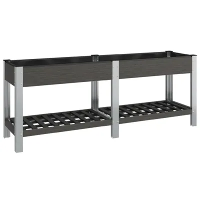 Obrázok produktu pre vidaXL Záhradný zvýšený záhon s policou sivý 200x50x75 cm WPC