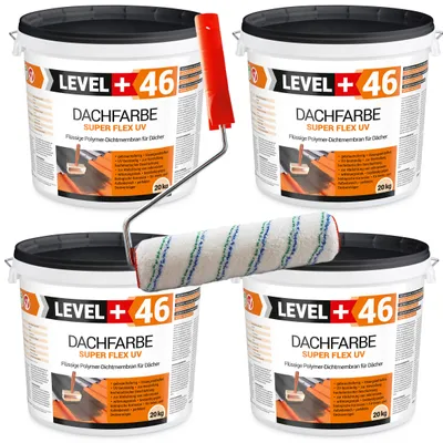 Zdjęcie produktu dla L+46 Zestaw Wałek Malarski 25cm + FOLIA DACHOWA 80kg DACHFARBE - Brązowy