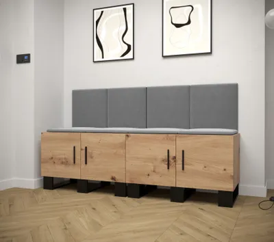 Obrázok produktu pre Predsieňová zostava RUMIE 20 - dub artisan, šedé panely