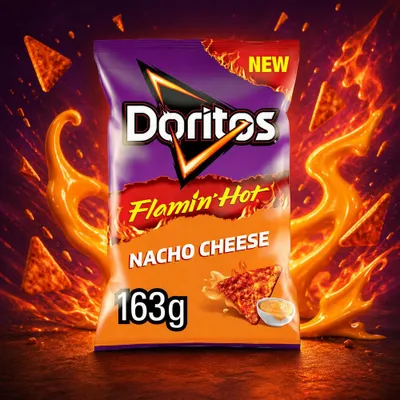 Produktbild von Doritos Flamin' Hot Nacho Cheese 163g (UK)