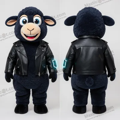 Produktbild von Niedlicher MASTICOT Merino-Schaf-Maskottchen in Marineblau