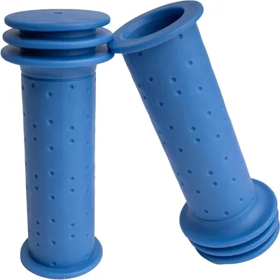 Immagine prodotto di Set di manopole per bicicletta - Manopole in gomma - Per un comfort ottimale durante la pedalata - Superficie esterna antiscivolo - Diametro 22 mm - Blu