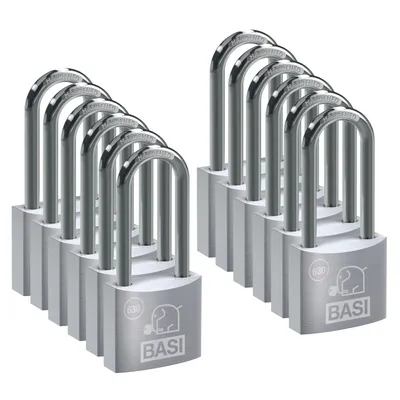 Produktbild von BASI - Vorhangschloss - VHS 630H - 40 mm - Gleichschließend - Bügelhöhe - 63 mm - 12er Set - 12x6302-4001-4003