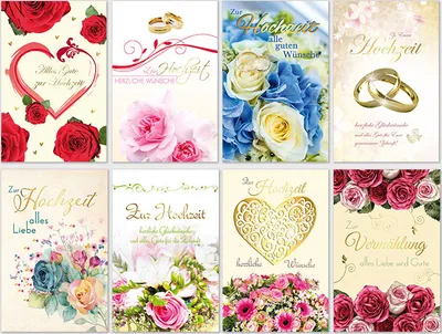 Produktbild von 100-er Kasten Hochzeit - 100 Glückwunschkarten im Format 11,5x17cm
