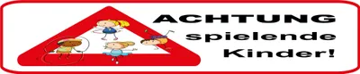Produktbild von vianmo Blechschild 10x46 cm Achtung spielende Kinder