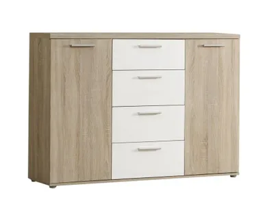 Produktbild von Kommode 2-trg 4 Schubladen Winnie von Forte Sonoma Eiche / Weiss | Weiß, Hellbraun