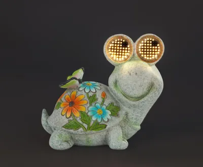 Obrázok produktu pre Maximex Solar – záhradná figúrka korytnačka, model Blinky Eyes s LED očami, záhradná figúrka zvieratka odolná voči poveternostným vplyvom ako solárna dekorácia do záhrady a na terasu, so senzorom súmraku, 20 x 17 x 12 cm, polyrezín