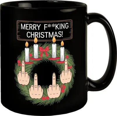 Produktbild von Adventskranz Merry F**king Christmas Tasse