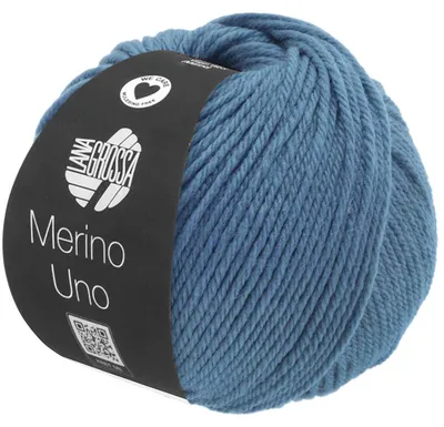 Produktbild von Lana Grossa MERINO UNO 50 g extrafeine Wolle mit Superwash-Ausrüstung 125 m Farbe 027 - Taubenblau, KI-generiertes Bild
