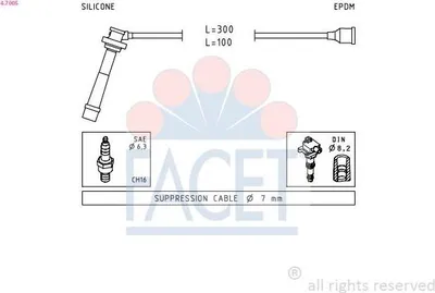 Produktbild von FACET 4.9694 Zündkabelsatz Zündleitungssatz für ALFA ROMEO 145 (930) 146 (930)