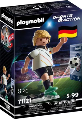 Obrázok produktu pre 71121 Športová a akčná figúrka futbalistu Nemecko, s funkciou kopu a bránkovou stenou
