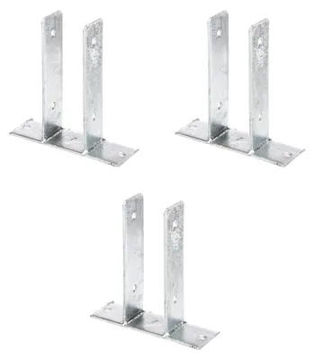 Zdjęcie produktu dla Alberts 212988 Wspornik słupka w kształcie litery U, do przykręcenia, ocynkowany ogniowo, szerokość w świetle 71 mm, zestaw 3 szt