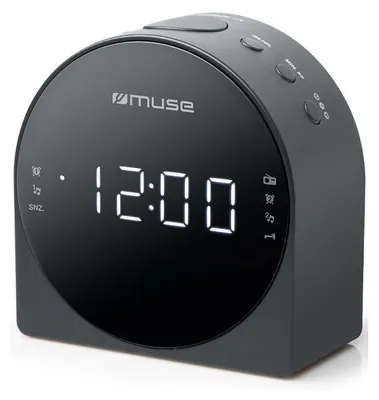 Image de Radio-réveil double alarme noir - Muse - M185CR -