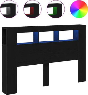 Produktbild von LED Kopfteil Schwarz Eichen-Optik 160 x 18,5 x 103,5 cm