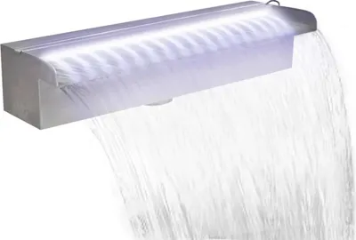 Produktbild von vidaXL Bazénová vodopádová fontána s LED diodami Obdélníková nerezová ocel 45 cm