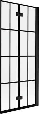 Image de Mexen Mist Paroi de douche à 2 panneaux, droite 80 x 150 cm, grille noire, noir - 8A9-080-002-70-77-P