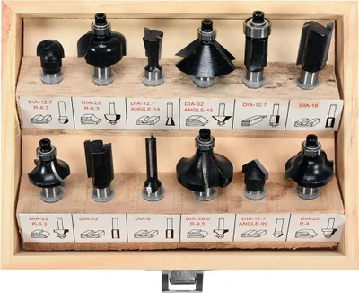 Image de Vorel Wood Cutters Set of 12 pcs Shank 8Mm 22550