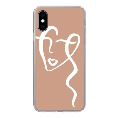 Produktbild von MuchoWow® Handyhülle Schutzhülle Hülle für iPhone X Frau - Gesicht - Abstrakt Silikon Softcase Handy Hülle - Handyhülle