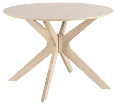 Image de Duffy Table de salle à manger Ø105 cm plaqué chêne, pieds en chêne massif.