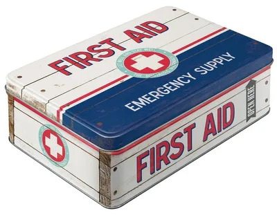 Produktbild von Nostalgic-Art Retro Vorratsdose Flach, 2,5 l, First Aid Blue – Supply