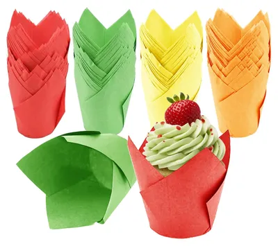 Muffinförmchen Tulpenform, Papier, 200 Stück, für Cupcakes