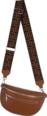 Produktbild von Bauchtasche Umhängetasche Crossbody-Bag Hüfttasche Kunstleder Italy-Design BROWN