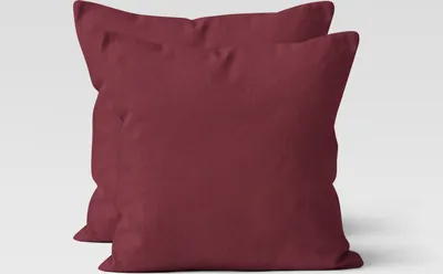 Produktbild von 2er Set Renforcé UNI Kissenhüllen 80x80 cm Kopfkissen Garnitur 100% Baumwolle Mit Reißverschluss bordeaux