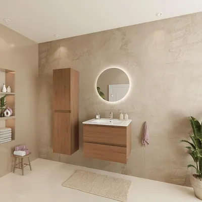 Zdjęcie produktu dla LOMAZOO zestaw mebli łazienkowych VERONA 60 cm, ciepły dąb