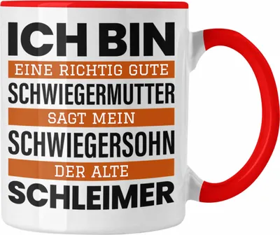 Produktbild von Trendation - Schwiegermutter Geschenke Geburtstag Lustiger Spruch für Schwiegermama Ich Bin Eine Richtig Gute Schwiedermutter (Rot)