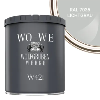 Produktbild von Holzlack Holzfarbe Holzschutzfarbe Möbellack MATT W421 Lichtgrau änhl. RAL 7035 - 750ml