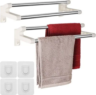 Obrázek produktu pro Držák na ručníky z nerezové oceli, 36 cm, samolepicí, do koupelny a kuchyně
