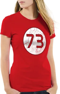 Produktbild von style3 Sheldon Lieblingszahl 73 Damen T-Shirt, Farbe:Rot, Größe:S