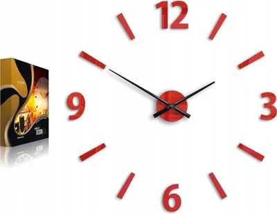 Produktbild von ModernClock, Uhr, wanduhr rot groß, wanduhr 75cm, Klaus, DIY, Wohnzimmeruhr