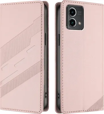 Produktbild von Hülle für Motorola Moto G Stylus 5G 2024, Kunstleder Brieftaschen Handyhülle mit Kartenfach und Standfunktion Pink