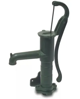 Obrázok produktu pre Ručná páková pumpa z liatiny, 1 1/4", vnútorný závit, zelená, typ Standard, bočná príruba