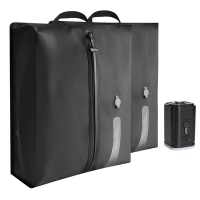 Produktbild von Vakuumbeutel 2er Set, Kompressionsbeutel für Reisen, inklusive Pumpe, 17L, Schwarz