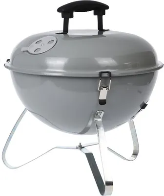 Produktbild von Gartengrill aus Stahl mit Deckel und Thermometer, kompakter Kamin für Garten oder Terrasse - BBQ