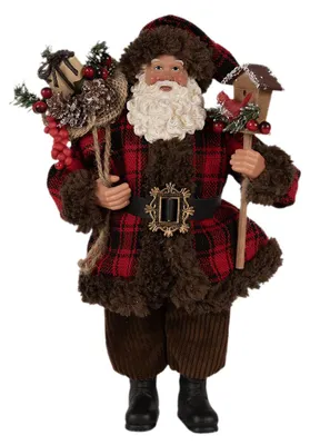Imagen del producto de Figura decorativa navideña de Clayre & Eef, Papá Noel, 27 cm, color rojo, de plástico
