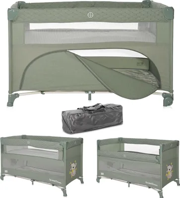 Obrázek produktu pro Lorelli Up and Down cestovní postýlka 3v1 přístavná postýlka ohrádka 2 úrovně 120x60, skládací, kolečka s brzdou