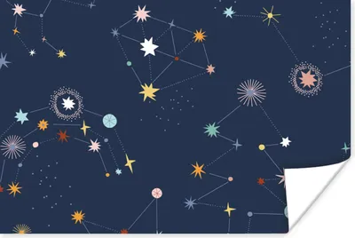 Produktbild von MuchoWow® Poster Sterne - Kinder - Weltraum 90x60 cm - Schlafzimmer
