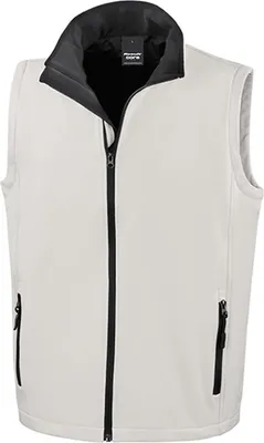 Image de Result Core R232M | Bodywarmer Soft Shell pour hommes / Imperméable, respirant - Couleur : White/Black - Taille : M