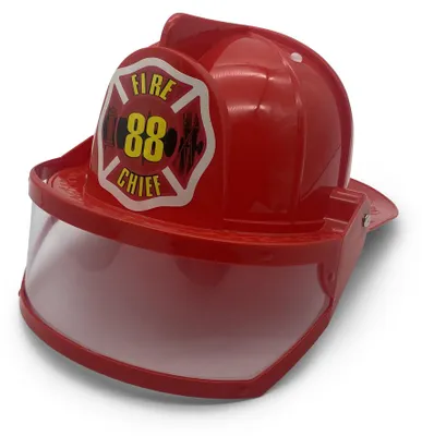 Produktbild von BestSaller 1411 Feuerwehr-Helm mit Visier, ROT + Sticker FIRE CHIEF, rot