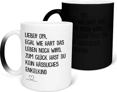 Produktbild von 22Feels Zaubertasse Opa Geschenk Geburtstag Grossvater Herrentag Rentner Kaffeetasse Farbwechsel Männer Weihnachten Haferl Grosseltern Geschenkidee Bürotasse