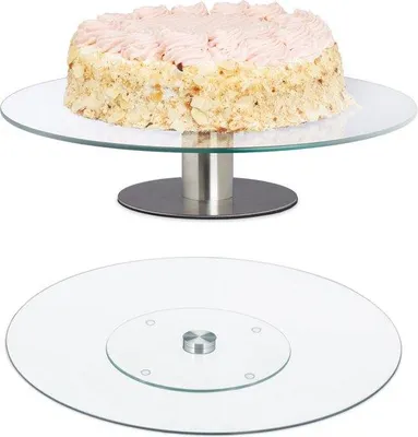 Produktbild von Famanu Tortenplatte Set 2 Stück - mit und ohne Fuß - drehbar - Ø 30 cm