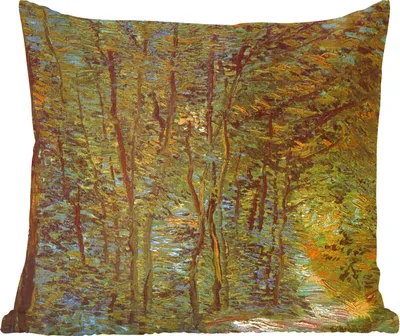 Produktbild von MuchoWow® Zierkissen Sofakissen Wohnzimmer Dekokissen 60x60 cm In den Wäldern - Vincent van Gogh - Sitzfläche - Foto Polster