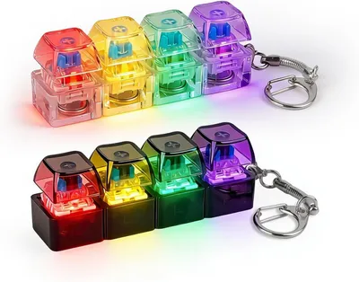 Productafbeelding van Toetsenbord fidget-speelgoed - Set van 2 - Keychain-sleutelhanger met gekleurd ledlicht