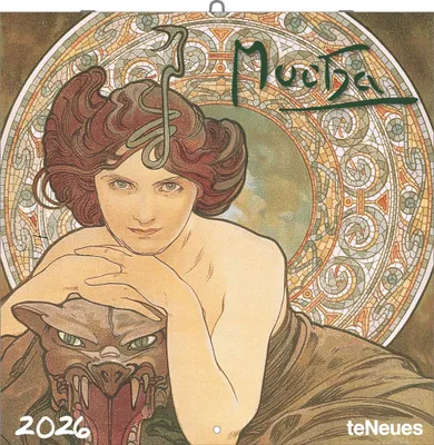 Produktbild von Mucha 2026 - Wand-Kalender - Broschüren-Kalender - 30x30 -30x60 geöffnet - Kunst-Kalender