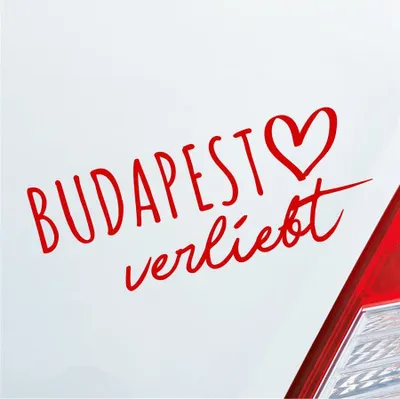 Produktbild von Auto Aufkleber Budapest verliebt Herz Stadt Heimat Liebe Car 19x8 cm Rot Sticker Heckscheibenaufkleber