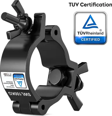 Produktbild von Bühnenbeleuchtung Truss-Klemme 4er-Set - Hakenklemme - Rohrdurchmesser Ø 48–52 mm - Tragkraft 100 kg - Aluminiumlegierung - Für PAR/DMX-Scheinwerfer - Pflaumenlila